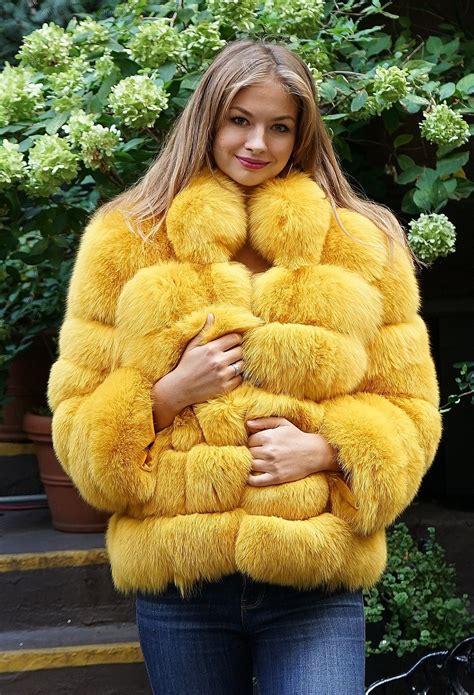 burberry yellow fur jacket